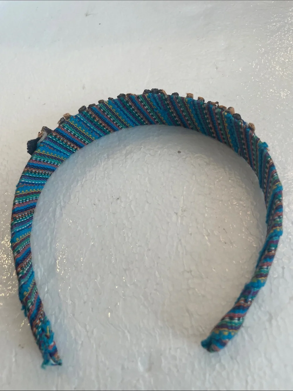 Vintage worry doll Boho Multicolor Wrapped Fabric Headband hair accessory